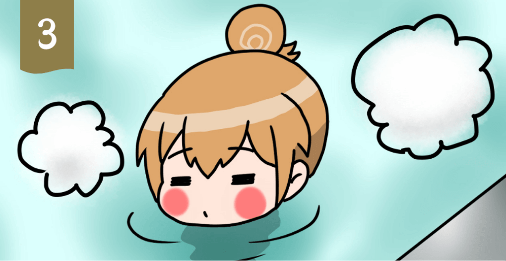湯船に浸かっている女の子のイラスト